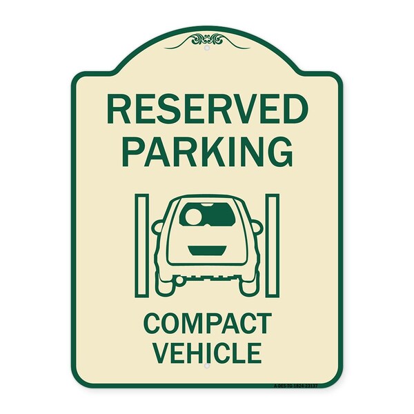 Reserved Parking Compact Vehicle Heavy-Gauge Aluminum Architectural Sign, 24" x 18", TG-1824-23137